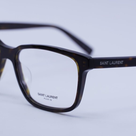 Saint Laurent SL458/F 002 Eyeglasses Dark Havana 55mm Rectangle Frame - Picture 9 of 11